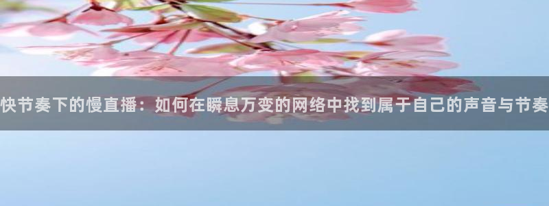 360无插件直播体育直播：快节奏下的慢直播：如何在瞬息万变的网络中找到属于自己的声音与节奏
